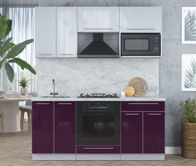 Кухонный гарнитур Интерлиния Мила Пластик 1.8 ВТ