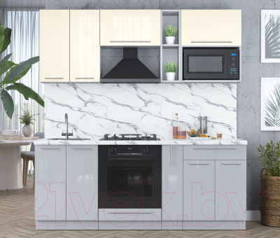 Кухонный гарнитур Интерлиния Мила Пластик 2.0 ВТ