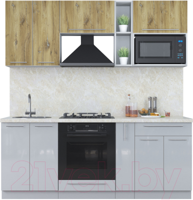 Кухонный гарнитур Интерлиния Мила Пластик 2.0 ВТ - фото