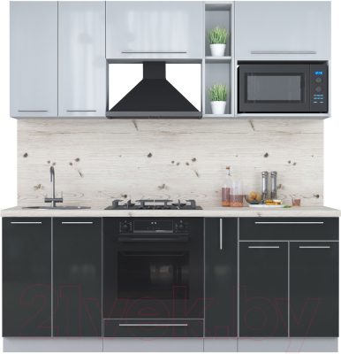 Кухонный гарнитур Интерлиния Мила Пластик 2.0 ВТ - фото