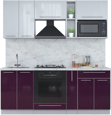 Кухонный гарнитур Интерлиния Мила Пластик 2.0 ВТ - фото