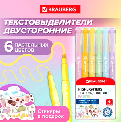 Набор маркеров Brauberg Pastel двусторонний / 152518