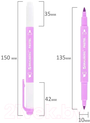 Набор маркеров Brauberg Pastel двусторонний / 152518