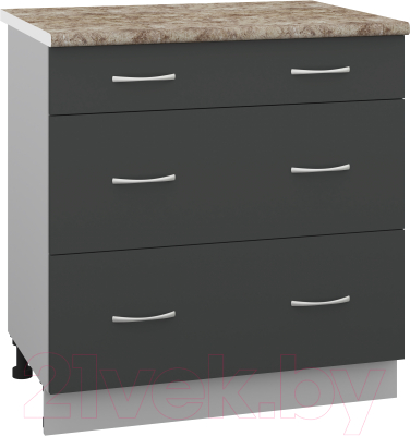 Шкаф-стол кухонный Кортекс-мебель Корнелия Лира НШ80р3ш - фото