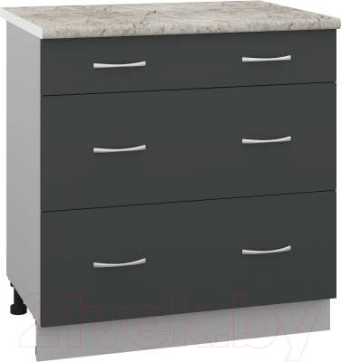 Шкаф-стол кухонный Кортекс-мебель Корнелия Лира НШ80р3ш - фото