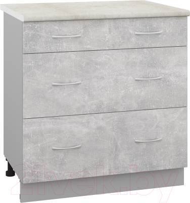 Шкаф-стол кухонный Кортекс-мебель Корнелия Лира НШ80р3ш - фото