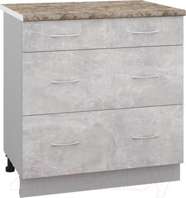 Шкаф-стол кухонный Кортекс-мебель Корнелия Лира НШ80р3ш - фото