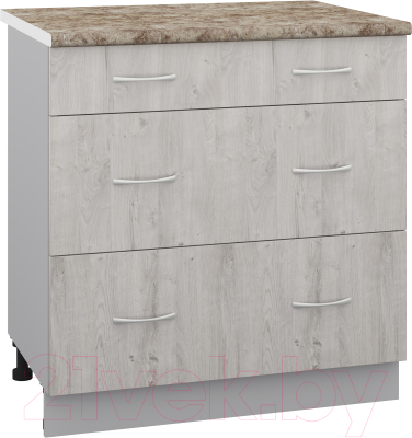 Шкаф-стол кухонный Кортекс-мебель Корнелия Лира НШ80р3ш - фото