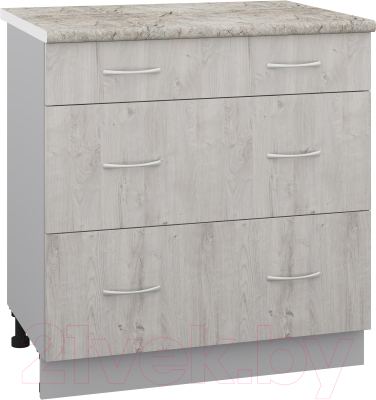 Шкаф-стол кухонный Кортекс-мебель Корнелия Лира НШ80р3ш - фото