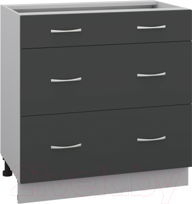 Шкаф-стол кухонный Кортекс-мебель Корнелия Лира НШ80р3ш без столешницы - фото