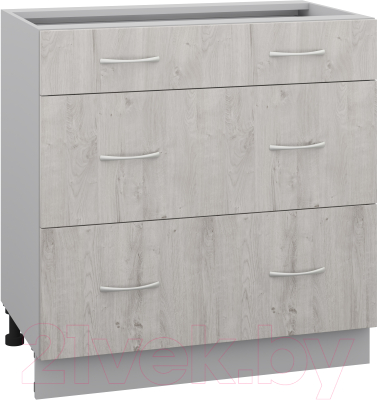 Шкаф-стол кухонный Кортекс-мебель Корнелия Лира НШ80р3ш без столешницы - фото