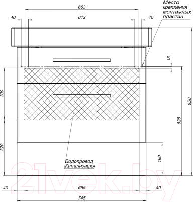 Тумба под умывальник Dreja Q Max / 77.0008D (дуб кантри)