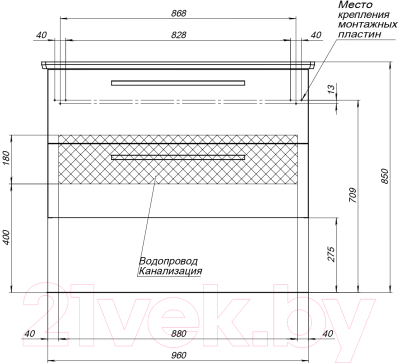 Тумба под умывальник Dreja Gio 100 / 77.0106D (дуб кантри)