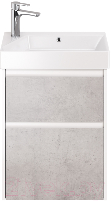 Тумба под умывальник Dreja Slim 55 / 99.0502 (белый глянцевый/бетон) - фото