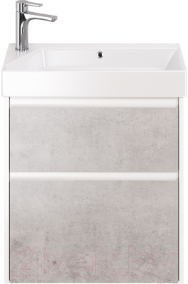 Тумба под умывальник Dreja Slim 65 / 99.0503 (белый глянцевый/бетон) - фото