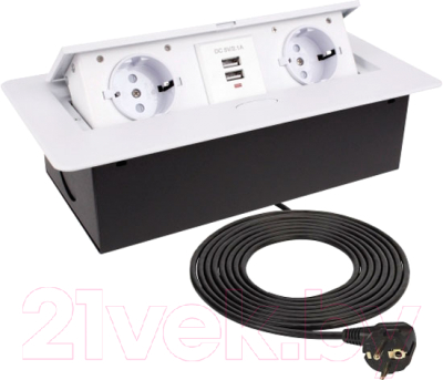 Блок розеточный AKS Nova USB выдвижной - фото