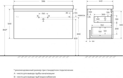Тумба под умывальник Cezares GIUBILEO-N-100-1C-SO-TIT-P