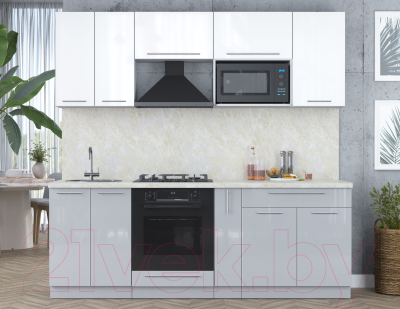 Кухонный гарнитур Интерлиния Мила Пластик 2.2 ВТ