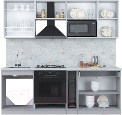 Кухонный гарнитур Интерлиния Мила Пластик 2.2 ВТ