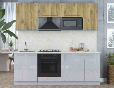 Кухонный гарнитур Интерлиния Мила Пластик 2.2 ВТ