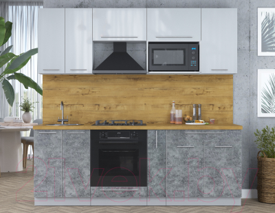 Кухонный гарнитур Интерлиния Мила Пластик 2.2 ВТ