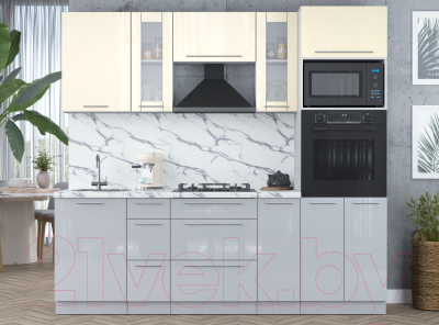 Кухонный гарнитур Интерлиния Мила Пластик 2.3 ВТ