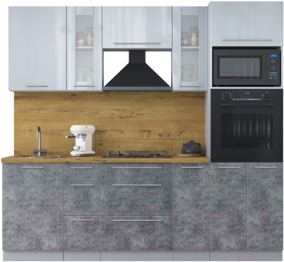 Кухонный гарнитур Интерлиния Мила Пластик 2.3 ВТ - фото