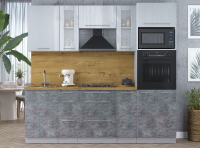 Кухонный гарнитур Интерлиния Мила Пластик 2.3 ВТ