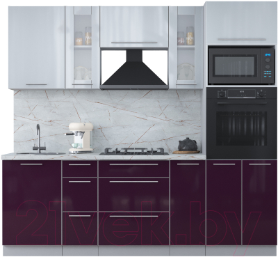 Кухонный гарнитур Интерлиния Мила Пластик 2.3 ВТ - фото