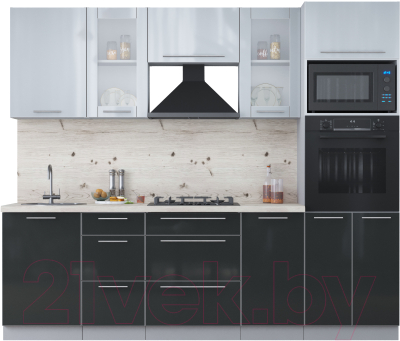 Кухонный гарнитур Интерлиния Мила Пластик 2.5 ВТ - фото