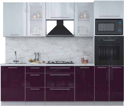 Кухонный гарнитур Интерлиния Мила Пластик 2.5 ВТ - фото