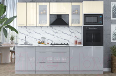 Кухонный гарнитур Интерлиния Мила Пластик 2.6 ВТ