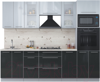 Кухонный гарнитур Интерлиния Мила Пластик 2.6 ВТ - фото