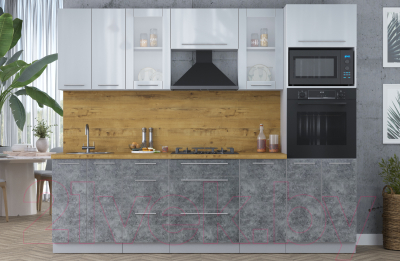 Кухонный гарнитур Интерлиния Мила Пластик 2.6 ВТ