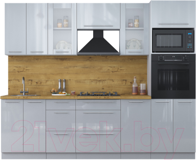 Кухонный гарнитур Интерлиния Мила Пластик 2.6 ВТ - фото