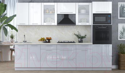 Кухонный гарнитур Интерлиния Мила Пластик 3.0 ВТ