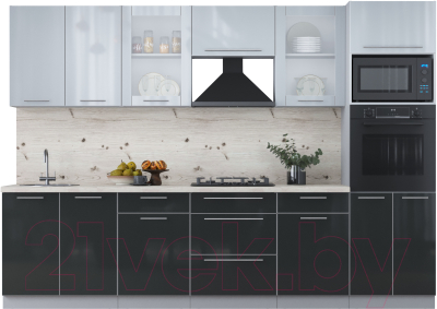 Кухонный гарнитур Интерлиния Мила Пластик 3.0 ВТ - фото