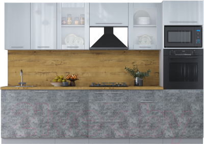 Кухонный гарнитур Интерлиния Мила Пластик 3.0 ВТ - фото