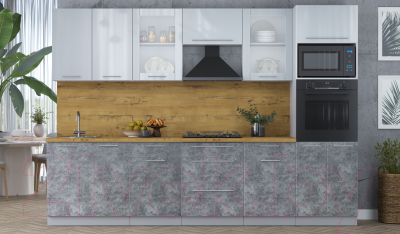 Кухонный гарнитур Интерлиния Мила Пластик 3.0 ВТ