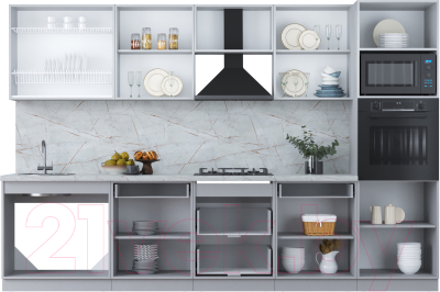 Кухонный гарнитур Интерлиния Мила Пластик 3.2 ВТ
