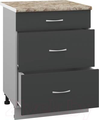 Шкаф-стол кухонный Кортекс-мебель Корнелия Лира НШ60р3ш