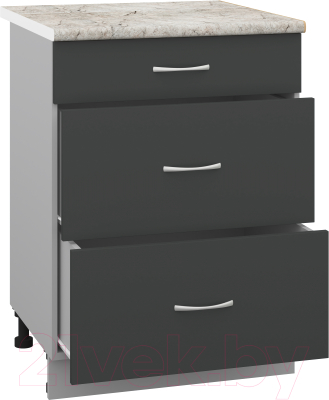 Шкаф-стол кухонный Кортекс-мебель Корнелия Лира НШ60р3ш