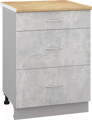 Шкаф-стол кухонный Кортекс-мебель Корнелия Лира НШ60р3ш - фото