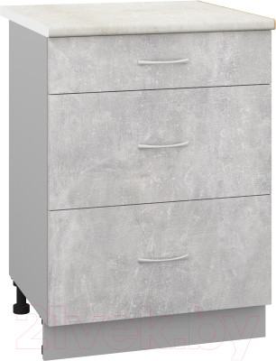 Шкаф-стол кухонный Кортекс-мебель Корнелия Лира НШ60р3ш - фото