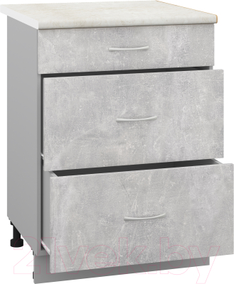 Шкаф-стол кухонный Кортекс-мебель Корнелия Лира НШ60р3ш