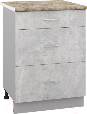 Шкаф-стол кухонный Кортекс-мебель Корнелия Лира НШ60р3ш - фото