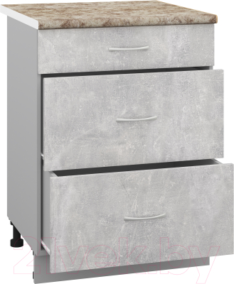 Шкаф-стол кухонный Кортекс-мебель Корнелия Лира НШ60р3ш