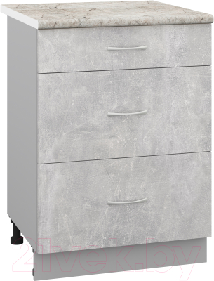 Шкаф-стол кухонный Кортекс-мебель Корнелия Лира НШ60р3ш - фото