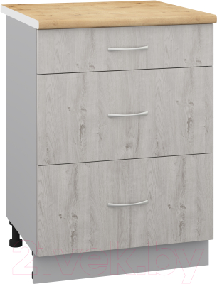 Шкаф-стол кухонный Кортекс-мебель Корнелия Лира НШ60р3ш - фото