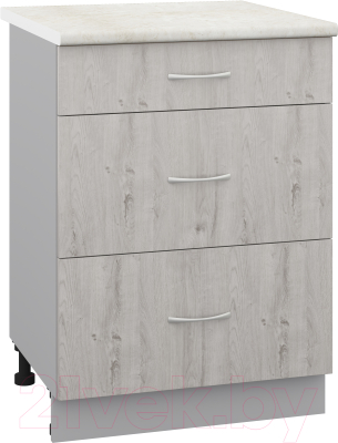 Шкаф-стол кухонный Кортекс-мебель Корнелия Лира НШ60р3ш - фото